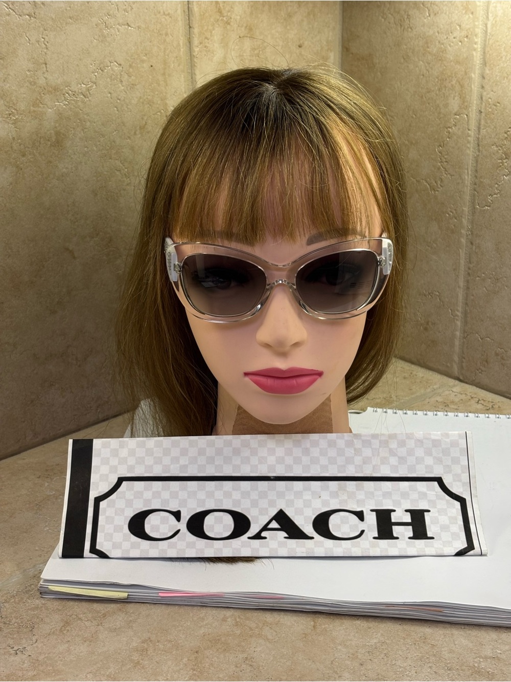 New Coach HC8143B (L120) 531611 Crystal/White Sunglasses - Picture 4 of 10
